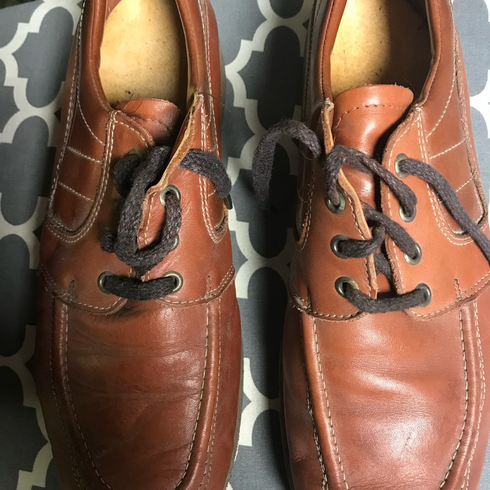 Classic Men's Tan Leather Oxfords Size 11
